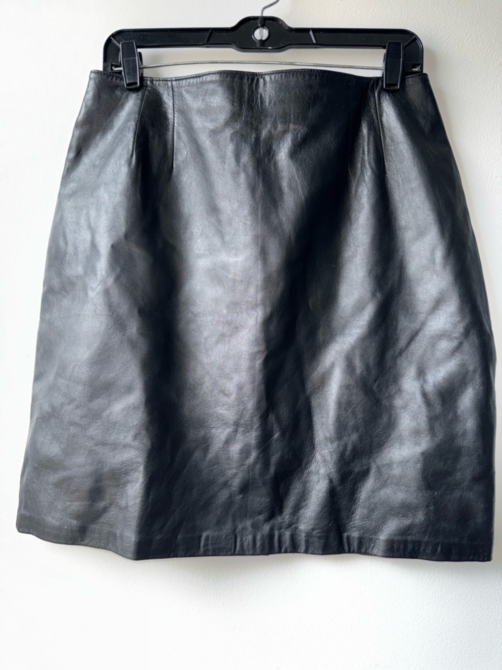 Margaret Godfrey Classic Black Faux Leather Mini Skirt